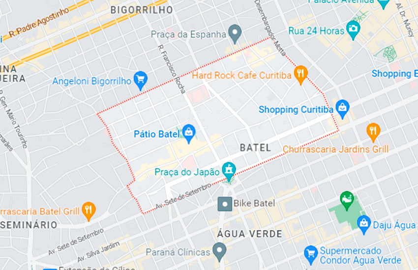 Mapa do bairro Batel