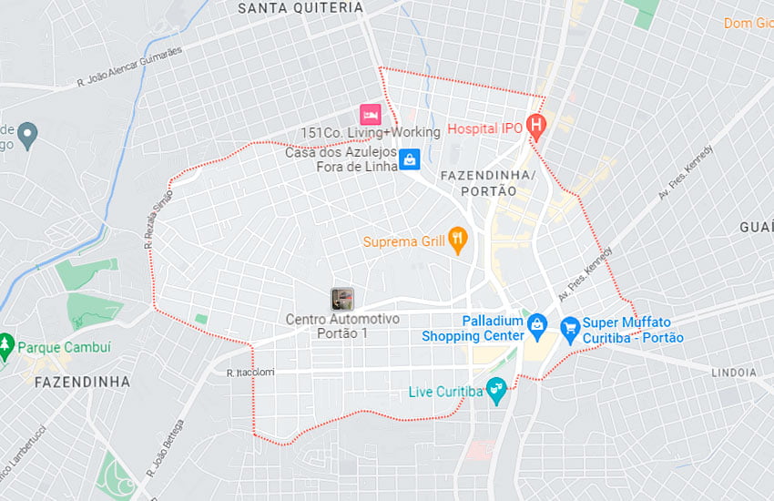 Mapa do bairro Portao